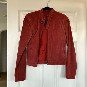 Suede Rusty Red Leather Jacket